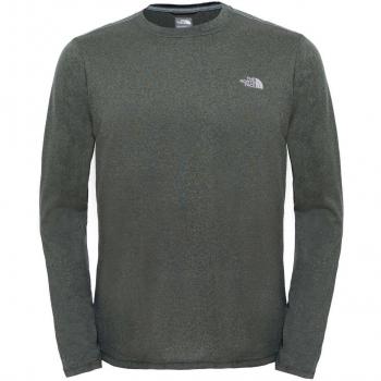 North Face M Reaxion Amp L/S Crew - EU - Camiseta de manga larga para hombre, color verde, talla S