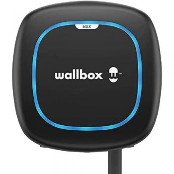 Cargador Wallbox Pulsar-Max 7,4kW Monofásico Negro con Manguera Tipo 2 de 5 Metros, Wi-Fi y Bluetooth