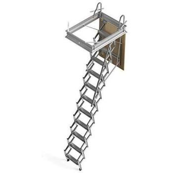 Escalera de Rampa Recta Vida 75 cm, Estructura Metálica Gris Plata, Peldaños de Madera Nogal