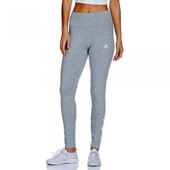 adidas Women's High-Waisted Essentials Logo Leggings in Grey (Size S)