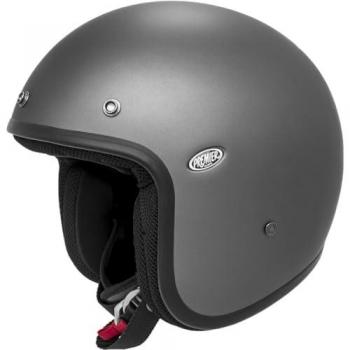 Casco Jet Premier Classic U17BM - Negro Gris, XL, Unisexo, con perfiles de cuero