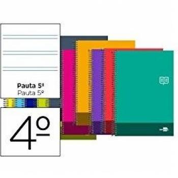 LIDERPAPEL Bloc espiral A5, Cuarto discover, tapa cartoncillo, 80 h, 80g, pauta estrecha, colores/modelos surtidos