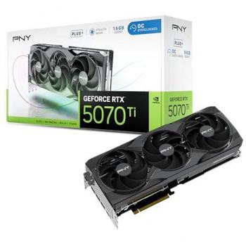 Tarjeta Gráfica PNY GeForce RTX 5070 Ti Overclocked Triple Ventilador Plus 16GB GDDR7 DLSS 4