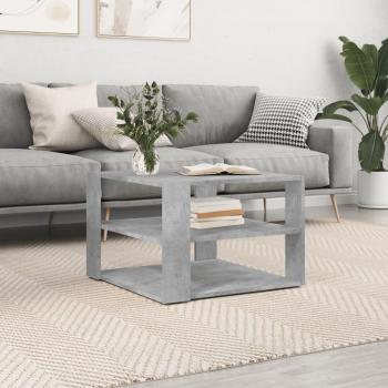 Mesa de centro de madera de ingeniería 59,5x59,5x40 cm en Roble ahumado, Gris sonoma y Marrón roble, ideal para salón o comedor, también conocida como Mesita Auxiliar o Mesa de