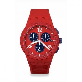 Reloj Swatch Primarily Red SUSR407, color rojo, correa de silicona