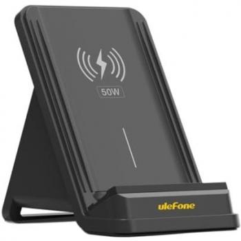 Soporte de Carga Inalámbrica Ulefone 50W con Doble Bobina y Ventilación Activa Negro