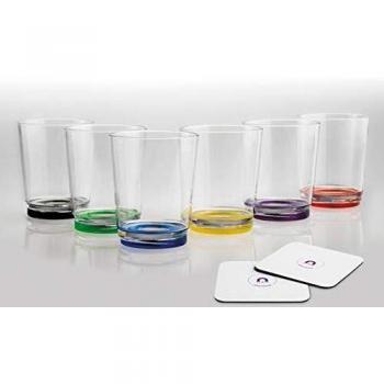 Silwy Luxury Magnetic Drinking Glass Set with Nano-Gel Coasters - 6 Pieces - 250ml