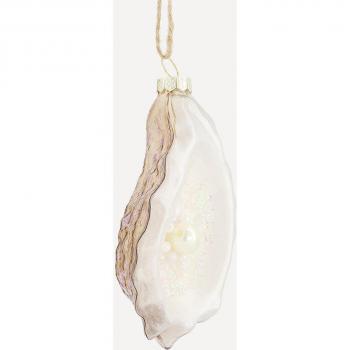 Colgante de cristal Ostra con perla Navidad