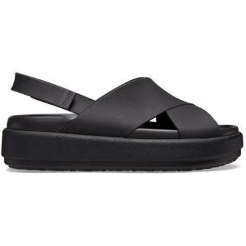 Crocs Women's Brooklyn Luxe Cross Strap Sandals - Black