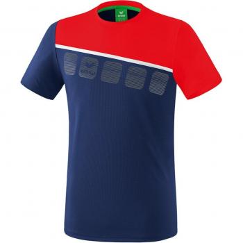 Erima Junior 5-C Short Sleeve T-shirt New Navy / Red / White 152 cm