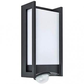 Aplique LED de exterior Qubo con sensor de movimiento IP54, 800 lm, aluminio antracita