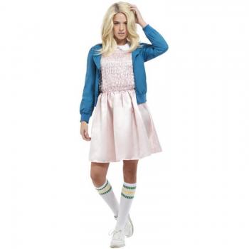 Disfraz de Eleven de Stranger Things en color rosa para mujer