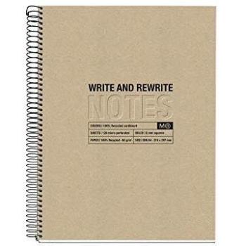 Cuaderno A4 Eco Diseño Reciclado Kraft Cuadrícula Miquelrius