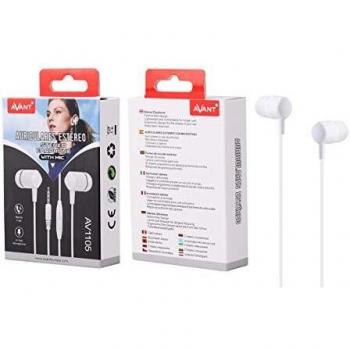Auriculares con Cable AVANT Connect | Auriculares intrauditivos de Silicona | Auriculares Deportivo con microfono | Blanco