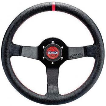 Volante Sparco Champion Cuero Desplazado 65mm Racing Negro Diámetro 35cm