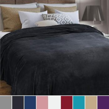 Bedsure Manta de Sofá y Cama de Microfibra de Poliéster, Suave, Cálida, Anti-Arrugas, Transpirable, Terciopelo,Reversible tamaños, 230x270cm