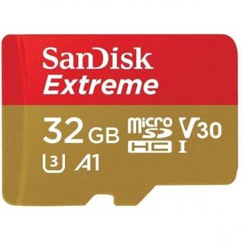 SanDisk Extreme 32GB MicroSDHC UHS-I Card with Adapter - SDSQXAF-032G-GN6MA