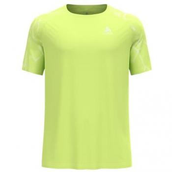 Camiseta Odlo The Essentials Print Running manga corta hombre verde claro amarillento - XL