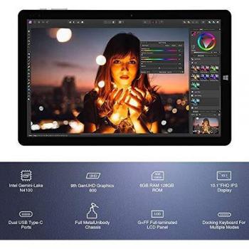 Tablet PC Chuwi Hi10X 10.1 Windows 10, Intel Celeron N4100, Quad-Core hasta 2.4GHz, 6GB RAM, 128GB SSD, Pantalla Táctil Full