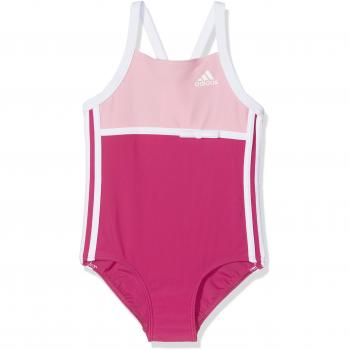 adidas INF 3S 1PC KG - Bañador 1 pieza para niñas, color rosa / blanco, talla 74