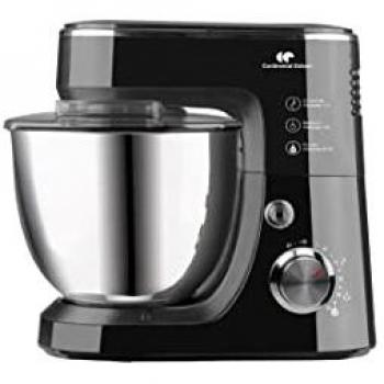 Batidora-Amasadora con Bol Continental Edison 800 W - Potencia de 800 W, color negro, diseño moderno, bol de gran capacidad, múltiples velocidades, función de pulso, accesorios incluidos para mezclar y amasar