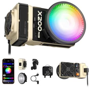 Foco LED COB Zhiyun Molus X200 Bi-Color 200W con Control APP y Múltiples Modos de Alimentación