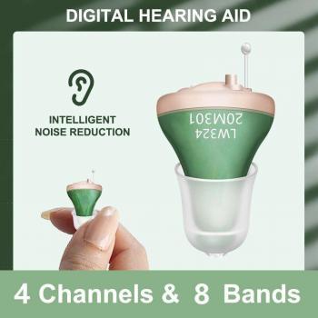 Audífono Digital Inalámbrico de 8 Canales con Amplificador de Sonido para Personas Mayores con Sordera