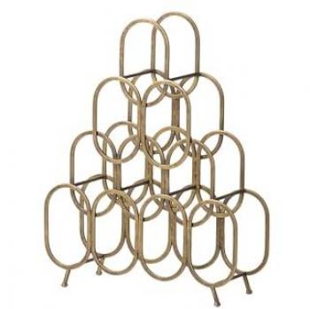 Botellero Elegante y Moderno de Metal Dorado 51x17x63 cm - Complemento Perfecto para tu Hogar