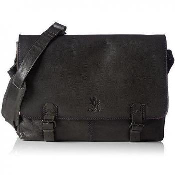 OTTO KERN Laptoptasche - Bolso de hombro de cuero hombre, color negro, talla 37x28x10 cm