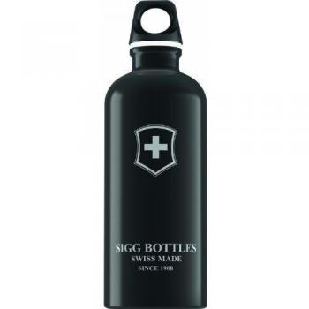 Sigg Swiss Emblem - Cantimplora, diseño con la bandera de Suiza negro negro Talla:0,6l