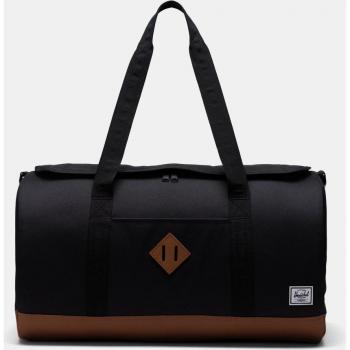 Bolsa de viaje grande Heritage Duffle Herschel en negro con apertura en U - 52 cm
