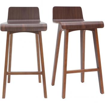 Set de 2 taburetes de cocina nórdicos nogal 65 cm Baltik