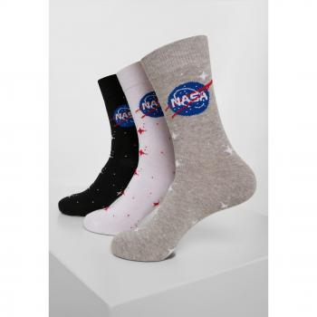 Mister Tee Unisex NASA Insignia Socks 3-Pack in Black/Grey/White