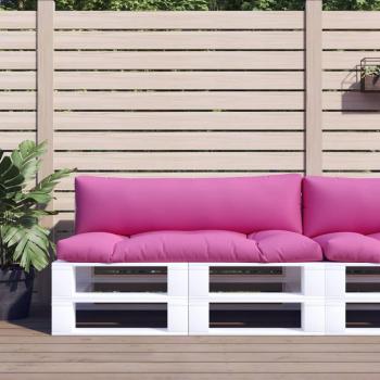Cojines para palés 2 unidades tela Oxford rosa vidaXL
