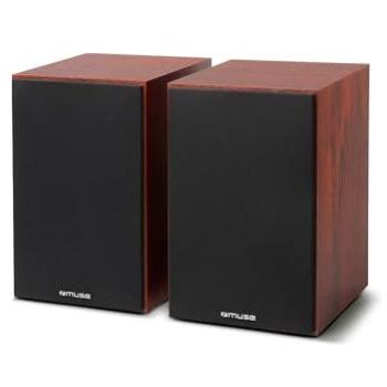 Altavoces Bluetooth de Estantería Muse M-610 SH 120W con Acabado en Madera, Ajuste de Volumen, Graves y Agudos, USB y RCA