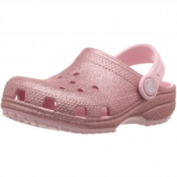 Crocs Classic Glitter Clog K, Zuecos Unisex niño, Rosa
