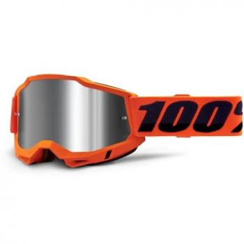 Gafas de Cross 100% Accuri 2 Naranja con Lente Espejo Roja, Multicolor, Talla única