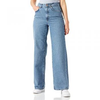 Only Hope Ex High-Waisted Wide-Leg Jeans for Women - Light Blue Denim 27W 34L