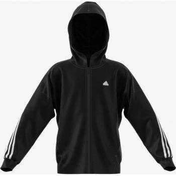 Adidas Future Icons 3-Stripes Full-Zip Hooded Sweatshirt for Kids - Black, Size 10