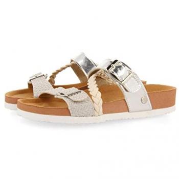 Sandalias Niña Gioseppo Modelo Macasar Chanclas Tipo Bio Color Plata