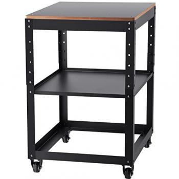 Adjustable Planer Stand with 100 lbs Capacity, 4 Stable Casters & Storage for Saws and Power Tools