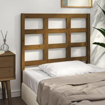 Cabecero de cama de madera maciza de pino en color ámbar, dimensiones 95,5x4x100 cm