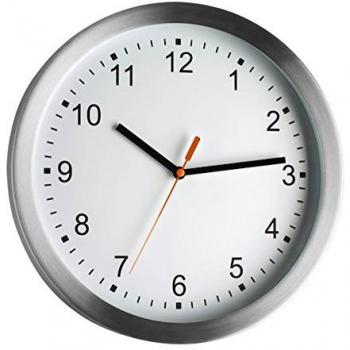 TFA Reloj de Pared electrónico Plata de 300 mm