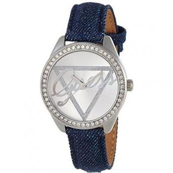 W0456L1 Guess Women's Quartz Analogue Watch-Bracelet Silver Dial Blue