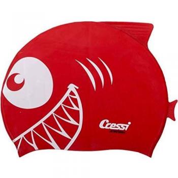 Gorro de natación Cressi silicona tiburón rojo infantil