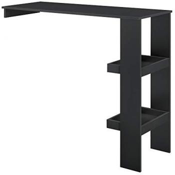 Mesa de Bar Sölvesborg Aglomerado 120 x 45 x 106 cm con 2 Estantes Integrados - Negro