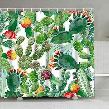 Aitsite 2019 Cortina de Ducha Más Nueva con Ganchos, Cortina de Baño Resistente al Moho Resistente al Agua Cortina de Baño Lavable Tejido de Poliéster con 12 Ganchos 180x180cm