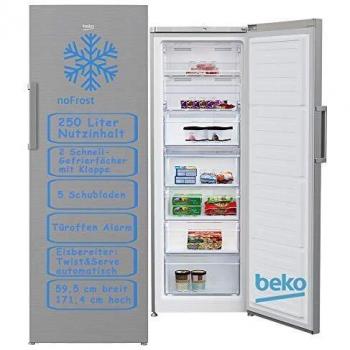 Congeladora Beko RFNE290L31XBN No Frost, 250 L, A+, Look Inox