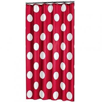 Sealskin Cortina de Ducha Polka, 180 x 200 cm, Poliéster, Rojo