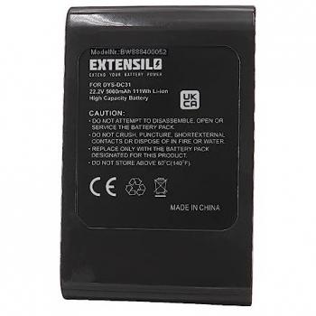 Batería recargable Extensilo compatible con aspiradora Dyson DC45 Animal Pro (5000mAh, 22.2V, Li-Ion)